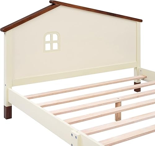 Miniatura 7 de Merax Marco de cama de madera individual para niños con luz de movimiento, plataforma de madera para niños y niñas, no necesita somier, fácil de