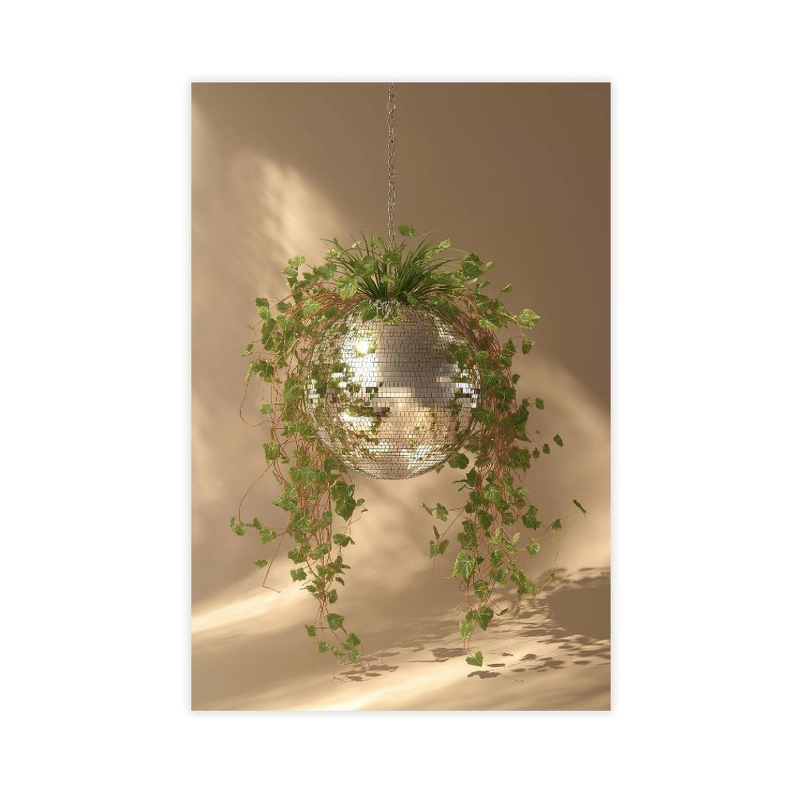 MRYCQ Disco Ball Plant Poster Canvas Poster for Home Decor Gift