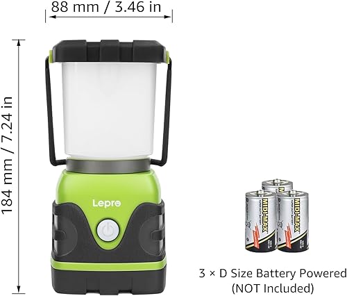 Miniatura 2 de Lepro Linterna LED de campamento de 1500 lúmenes, luz impermeable para tienda de campaña con 4 modos de luz, esenciales para camping, linterna