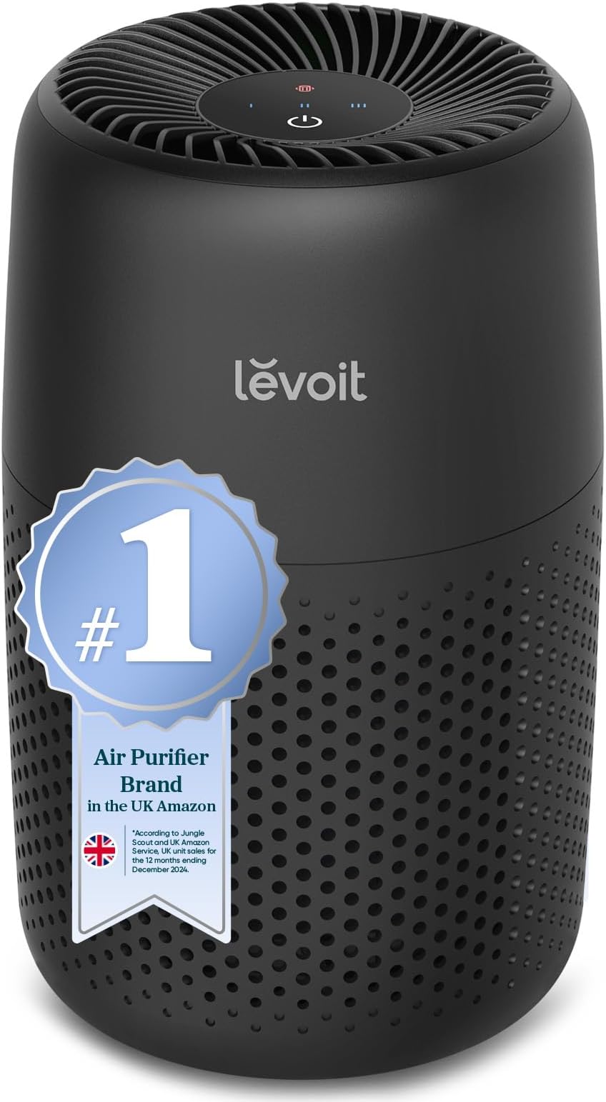 Air Purifier for Bedroom Home, Ultra Quiet HEPA Filter Cleaner with Fragrance Sponge & 3 Speed for Better Sleep, Allergies, Dust, Pet Dander, Odour, Smoke, Office, Desktop, Core Mini Black