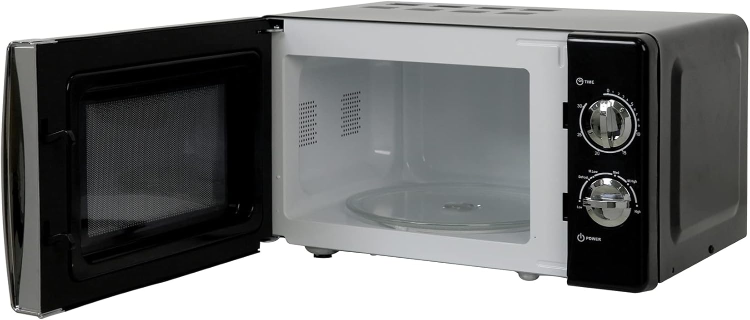 Russell Hobbs RHMM701B Forno a Microonde Manuale Solo, 5 Livelli di Potenza, Avvisatore Acustico e Timer, Impostazione Scongelamento, Facile Pulizia, 17 litri 700 W, Nero