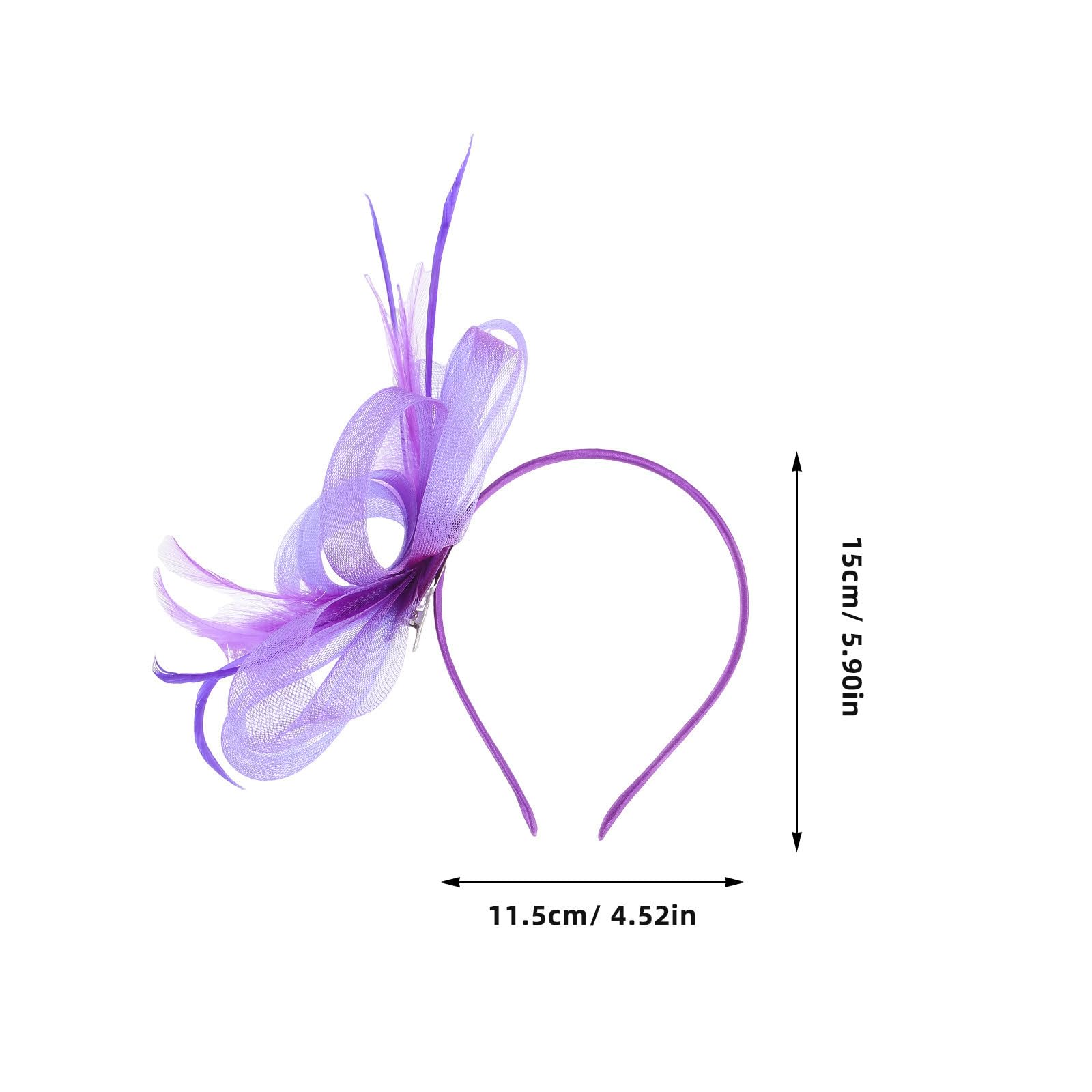 Sewroro 5 Juegos Diadema Nudo de Lazo y Tocado de Pluma para Mujer, Accesorio Ligero y Elegante para Bodas y Fiestas, Diseño Estilizado y Material Plástico Púrpura