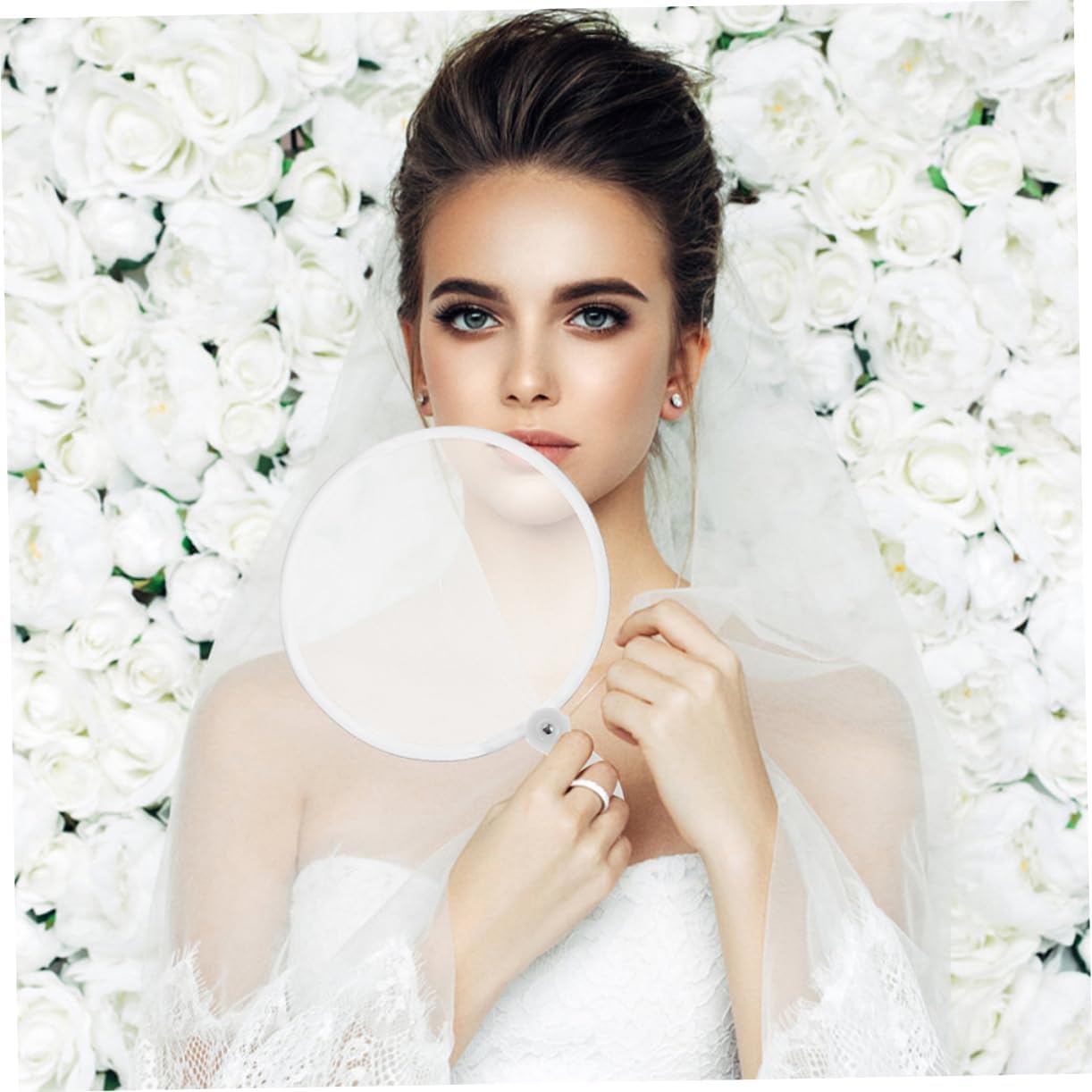 Cabilock 20pcs Round Folding Handheld Fan Portable Fans for Weddings Festivals Travel Lightweight Foldable Design for Easy Storage Colors for Versatile Use