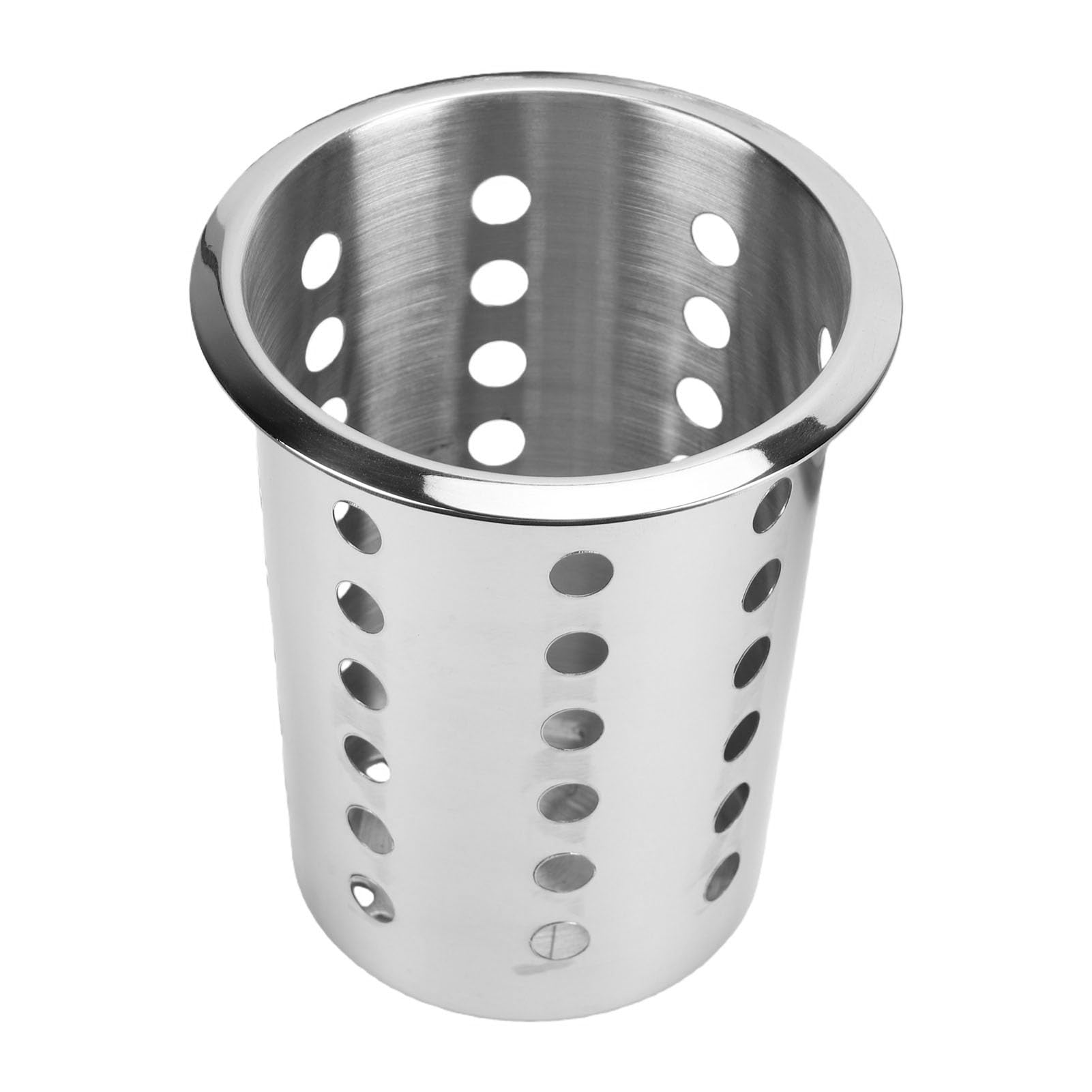 Haofy Soporte Cilíndrico de Acero Inoxidable para Cubiertos, Organizador de Utensilios de 8 Compartimentos con Alfombrilla Inferior Antideslizante para Cucharas, Tenedores y Palillos
