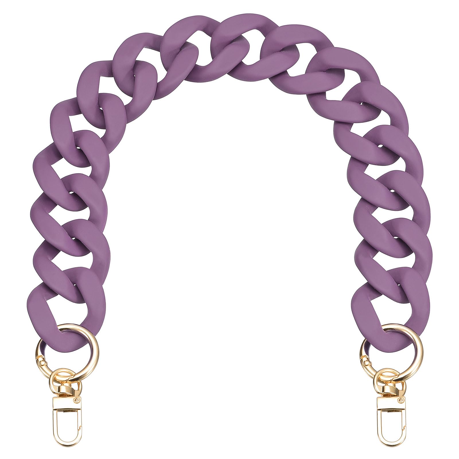 uxcell Acrylic Purse Chain Strap, 17.7" Flat Handbag Replacement Strap Acrylic Flat Chain for Purse Handbags, Purple