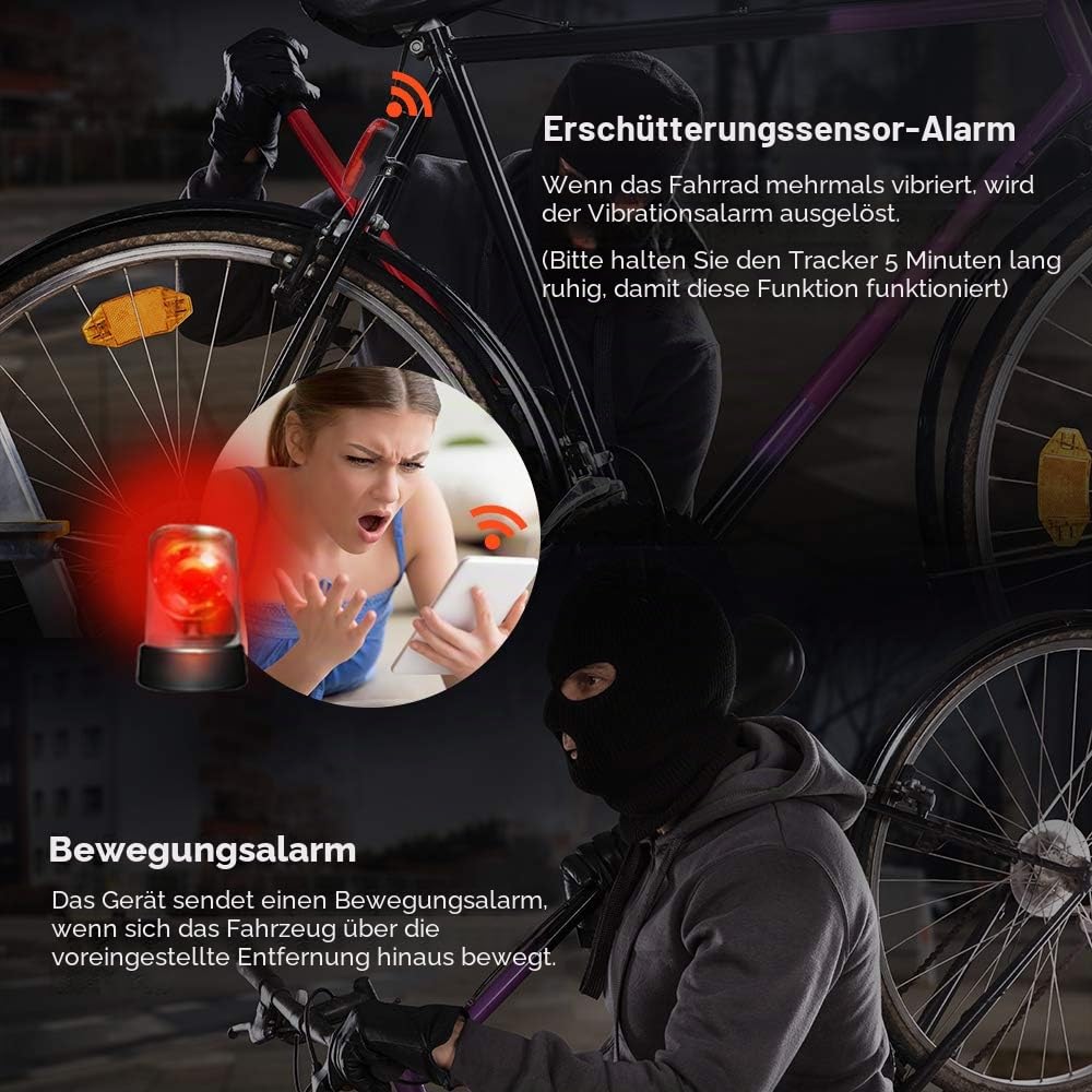 4G GPS Tracker Fahrrad SOS Alarm GPS Tracker Bike mit Versteckter Fahrradhalterung wasserdichte Fahrrad GPS Locator TK906 Lange Standby-Zeit Tracking Lebenslange Kostenlose APP/PC