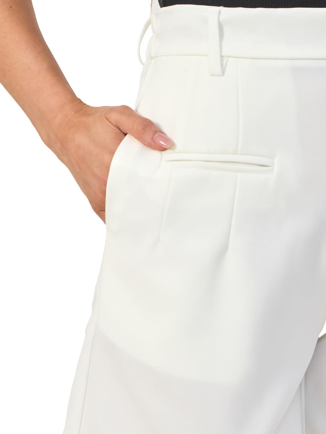 Women Dressy Shorts Summer Elastic High Waisted Wide Leg Business Work Trouser Shorts with Pockets - Image 7