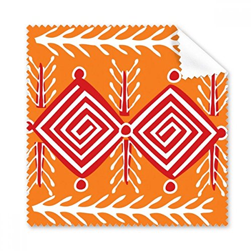 Chiffon de nettoyage tissu pour lunettes et écran motif totem mexicain rouge 5pcs