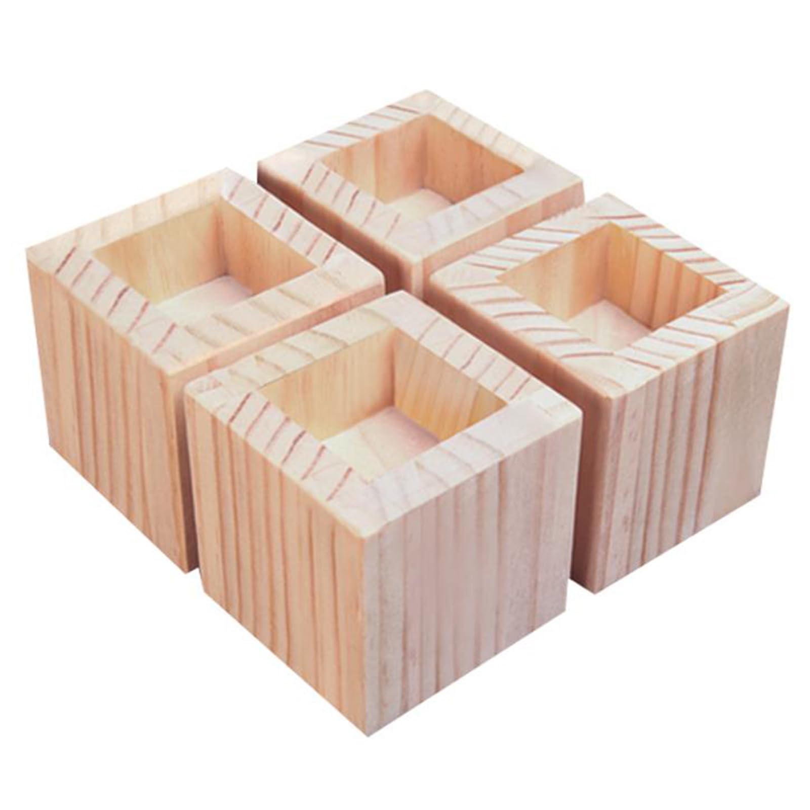 LuminaCreek Heavy Duty Wooden Furniture Riser, Solid Wood Furniture Risers 4 Pcs Wood Color 5-20cm Support 500kg(A 7cm Increase Height 5cm)