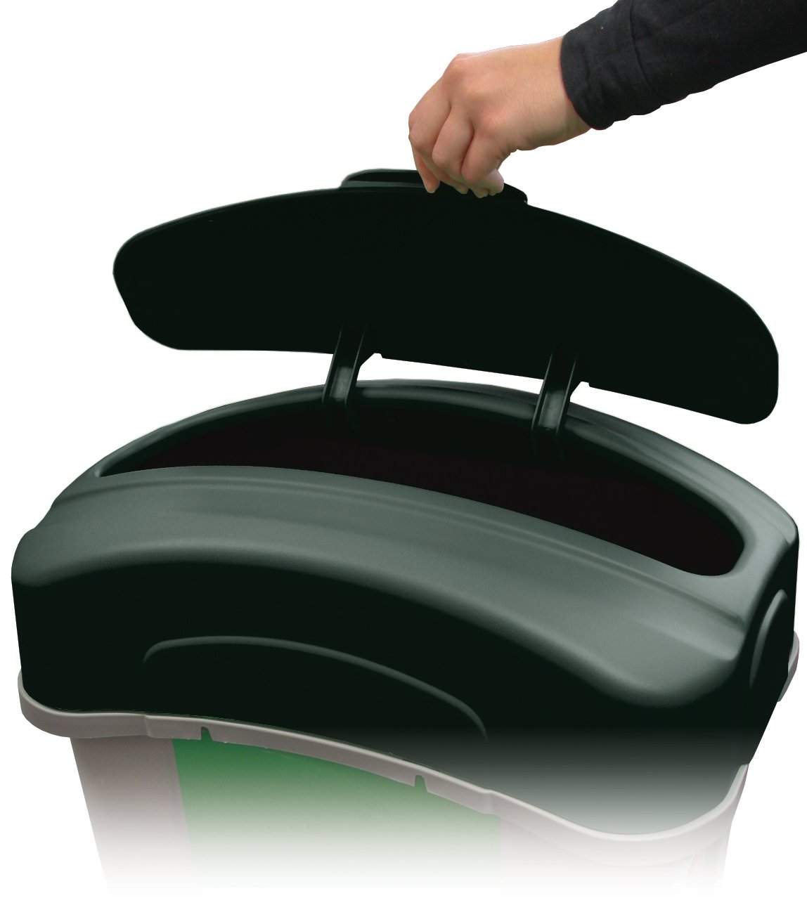 Buy Glasdon Eco Nexus 60 General Waste Bin (Grey, Black Lid, White