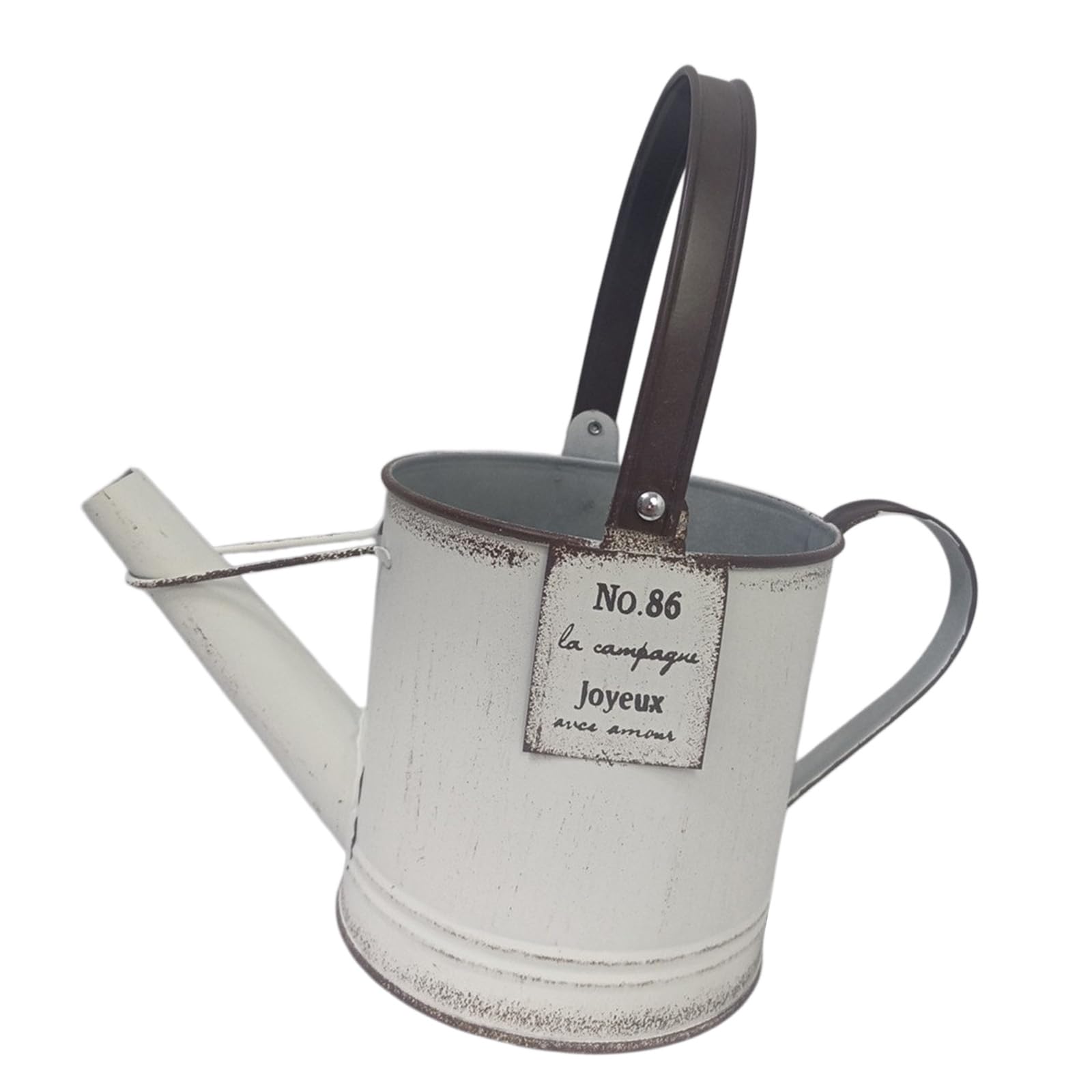 Kaeltsyn Creative Retros Iron Flower Pots Durability Metal Container with Handle Flowers Bucket Garden Kettle Shape Rusty Pots