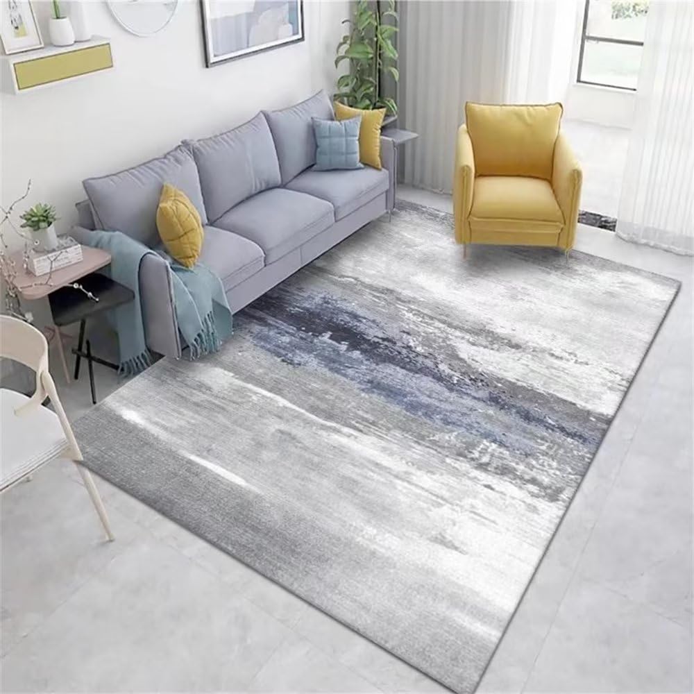 Tapis chambre ado garçon gris 60x120cm résistant à l'usure décor de salon