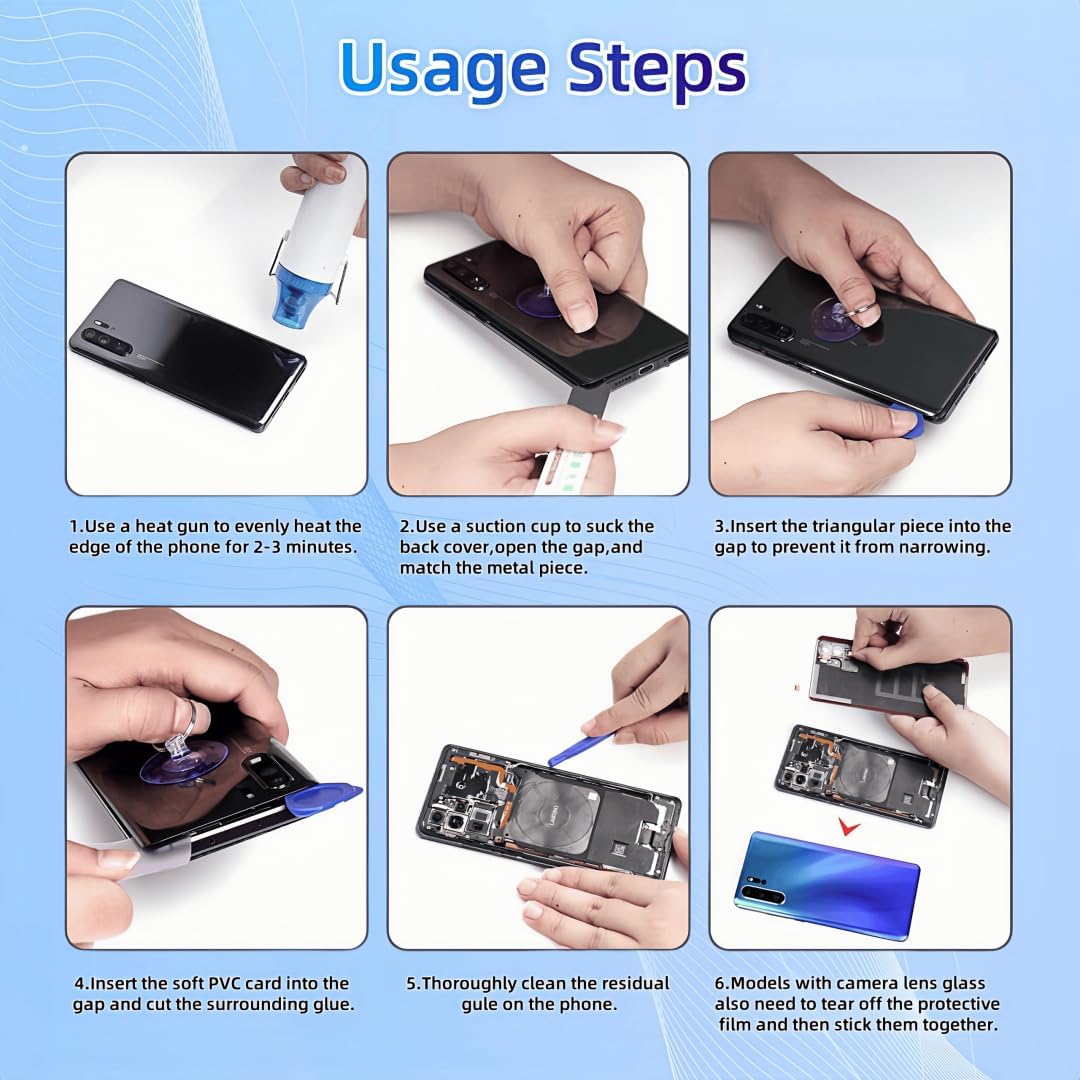 Glass Back Cover for Sony Xperia 1 IV XQ-CT54 XQ-CT62 Back Battery Cover Replacement Repair Set with Repairing Toolkit (White)