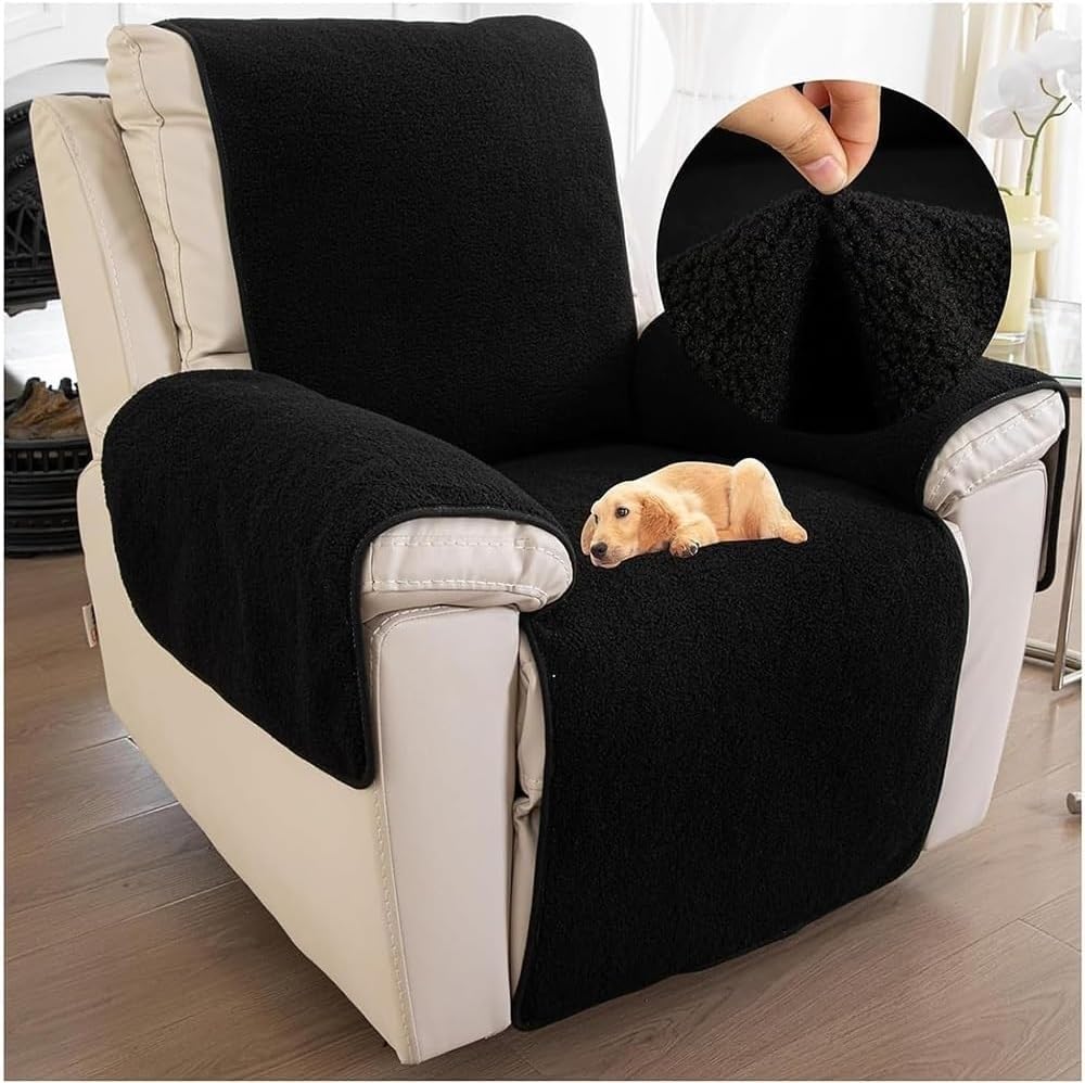 Relaxsessel Abdeckung Schwarz Für Liegesessel Schonbezüge Sofa Armlehnen Bezug Kopfschutz Couch Armbezug Sesselbezüge Groß Gartenstühle Überzug Für Ohrensessel(Deep Black,30 * 91 Inches)