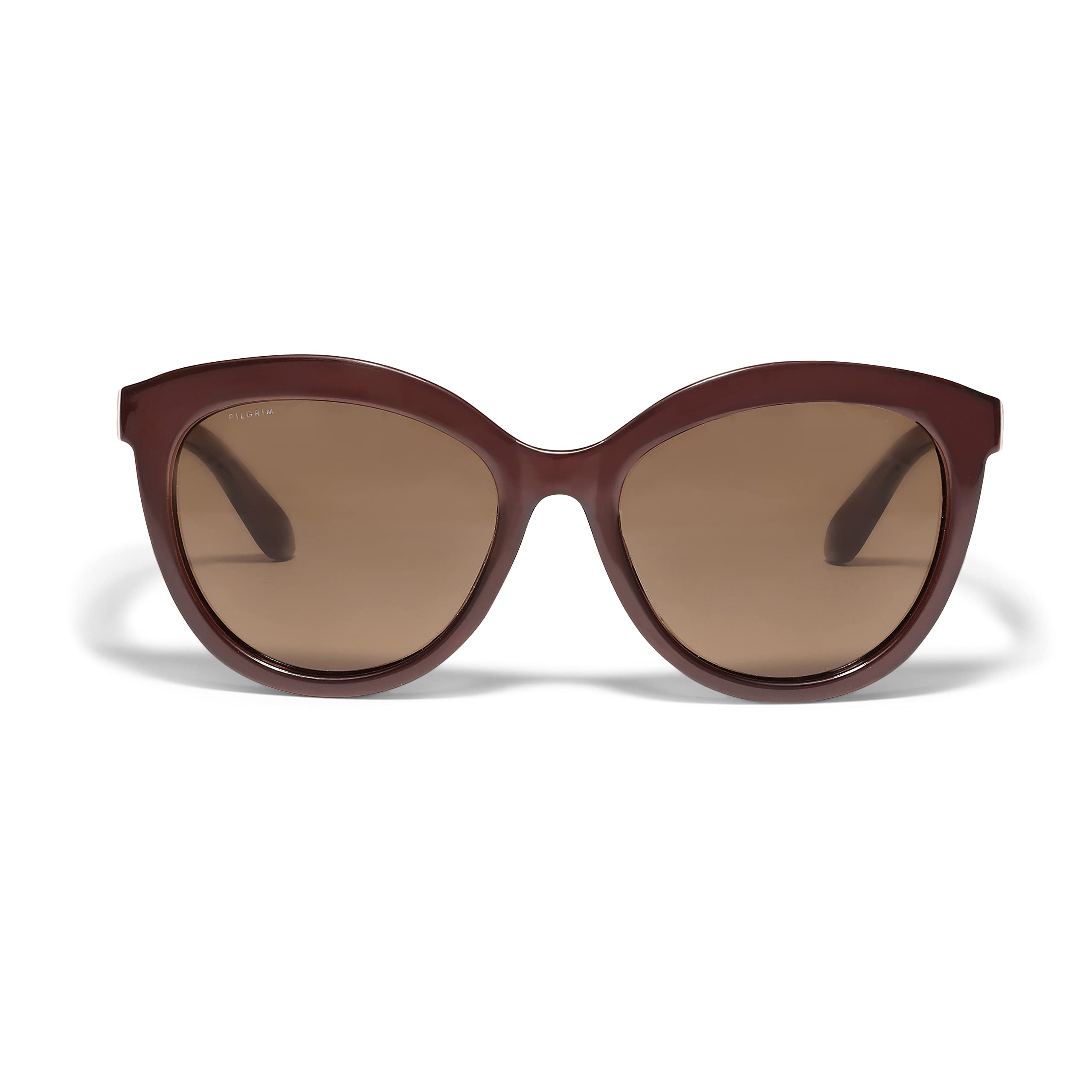 PILGRIM, MARLENE Gafas de sol de ojo de gato recicladas, polarizadas para mujer, con protección UV400, marrón