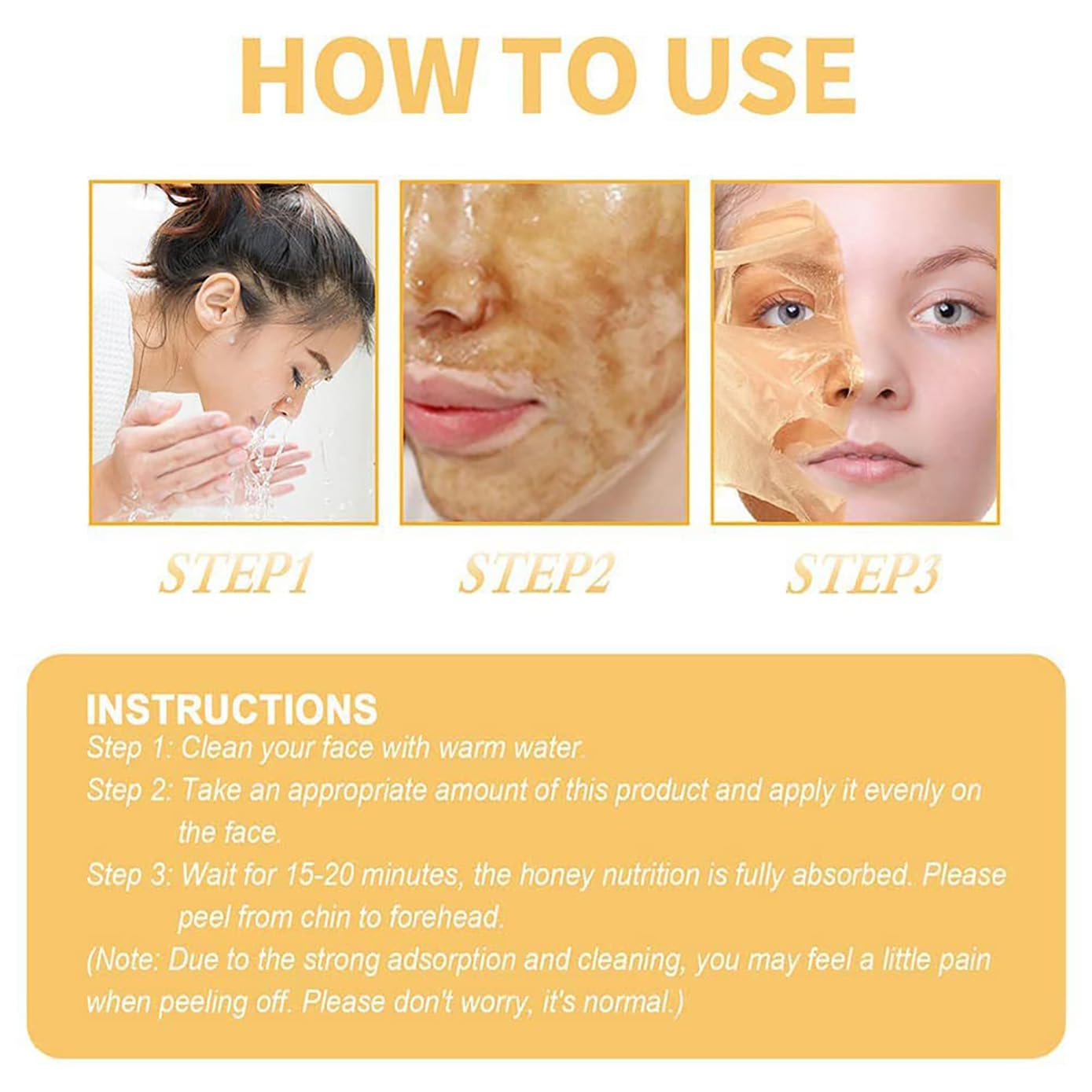 Retinol Snake Venom Gold Mask, Rejuvenating Gold Peel Mask, Anti-Aging Gold Face Mask, Retinol Snake Venom Peptide Gold Mask with Grooming Tools (6Pcs)