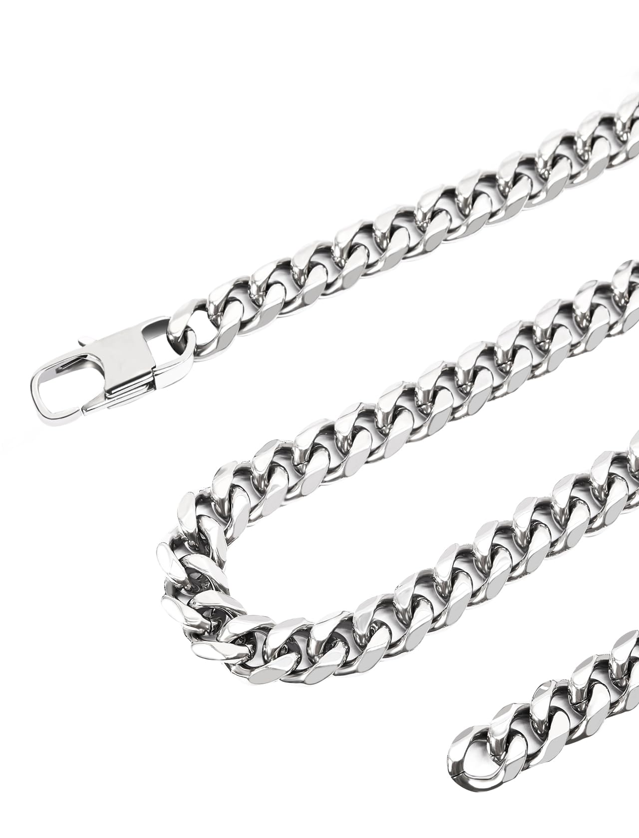 Inscca Halskette Herren Silber Ketten für Herren Edelstahl Kubanische Kette für Jungs Panzerkette Damen 3/6/9/12mm Dünn/Massiv Chirurgenstahl 316L Edelstahlkette Hip-Hop 45/50/55/60/65/70/75 cm