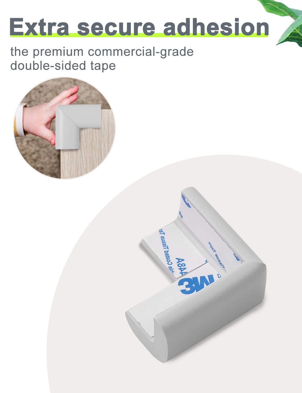Paraspigoli in schiuma, protezione per angoli e spigoli, paracolpi di sicurezza in schiuma, protezione per angoli per tavolo di sicurezza a prova di bambino, colore: bianco
