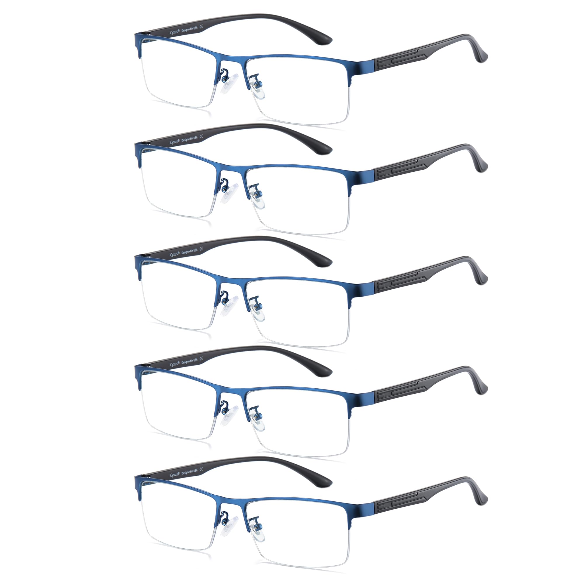 Cyxus Blue Light Blocking Glasses For Men Women, Semi Rim TR90 Frame 8001
