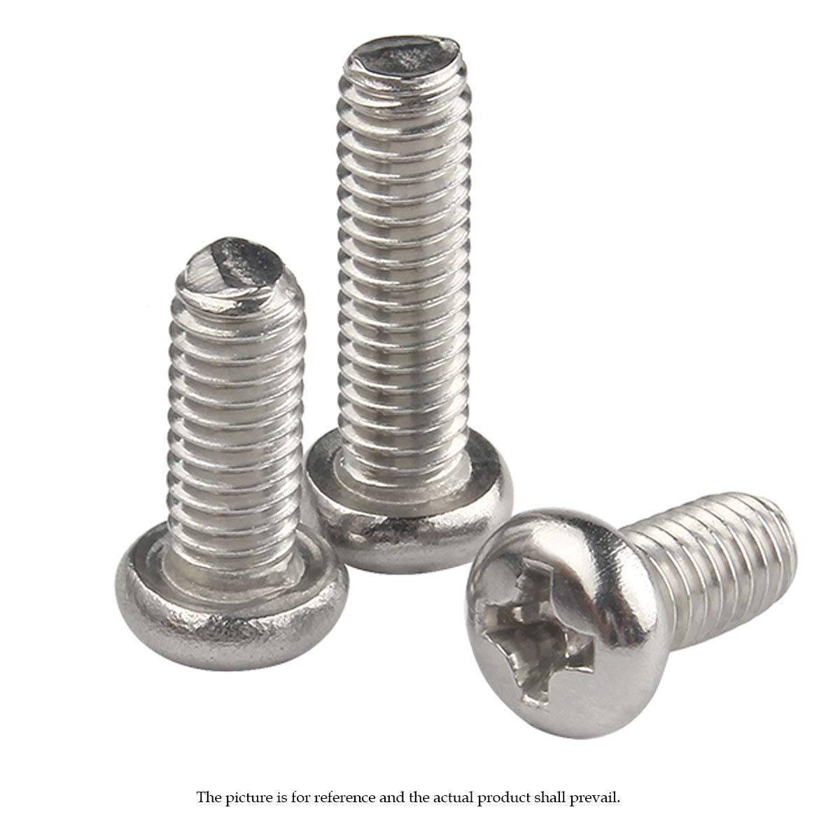 YOFASEN Screw Box - M4 304 Stainless Steel Pan Phillips Cross Round Head Screw Machine Screws, M4*12 100pcs - Image 2
