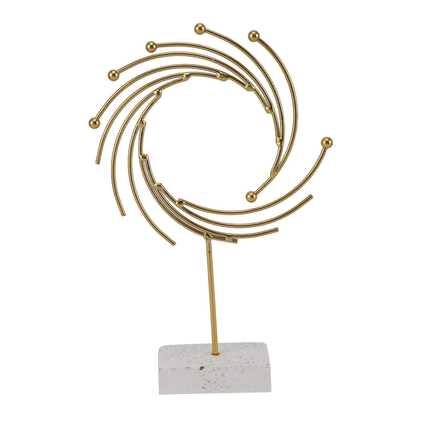 Elegante Escultura Abstracta de Metal, Lujoso Adorno Hecho a Mano para Oficinas, Salas de Estar, Base de Hierro y Mármol (7129C-08)