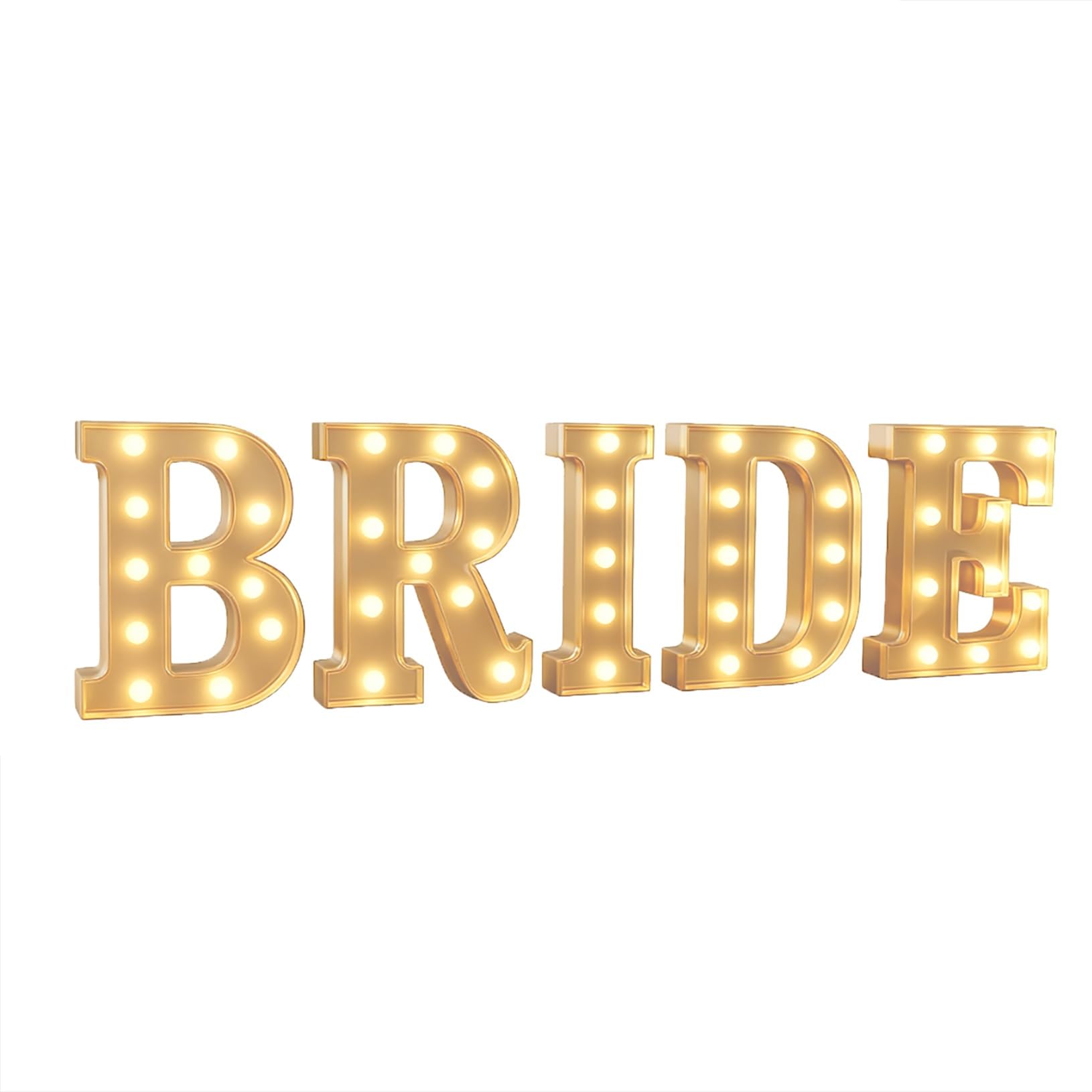 Zestaw Lamp LED Letter 4ft, Alfabet W Białym Kształcie, Na Walentynki, Romantyczny Wystrój Ślub, Imprezę, Urodziny(Bride,120cm/4ft)