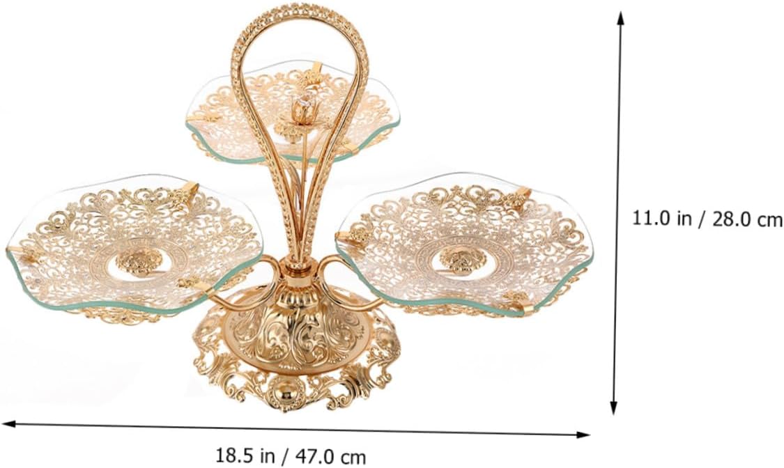 European Style 1-Tier Decorative Fruit Plate with Snack Stand, Multi-Functional Dessert Display Tray for Home Dining and Party Serving