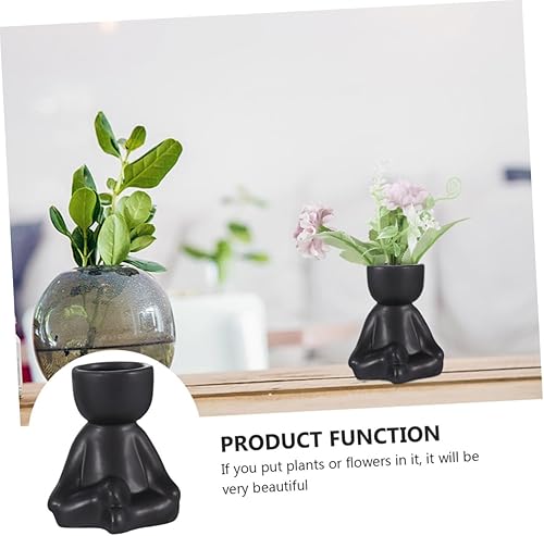 Miniatura 9 de Didiseaon Maceta antropomórfica para suculentas, soporte pequeño, astética, decoración de habitación, decoración de mesa de comedor, mini plantador