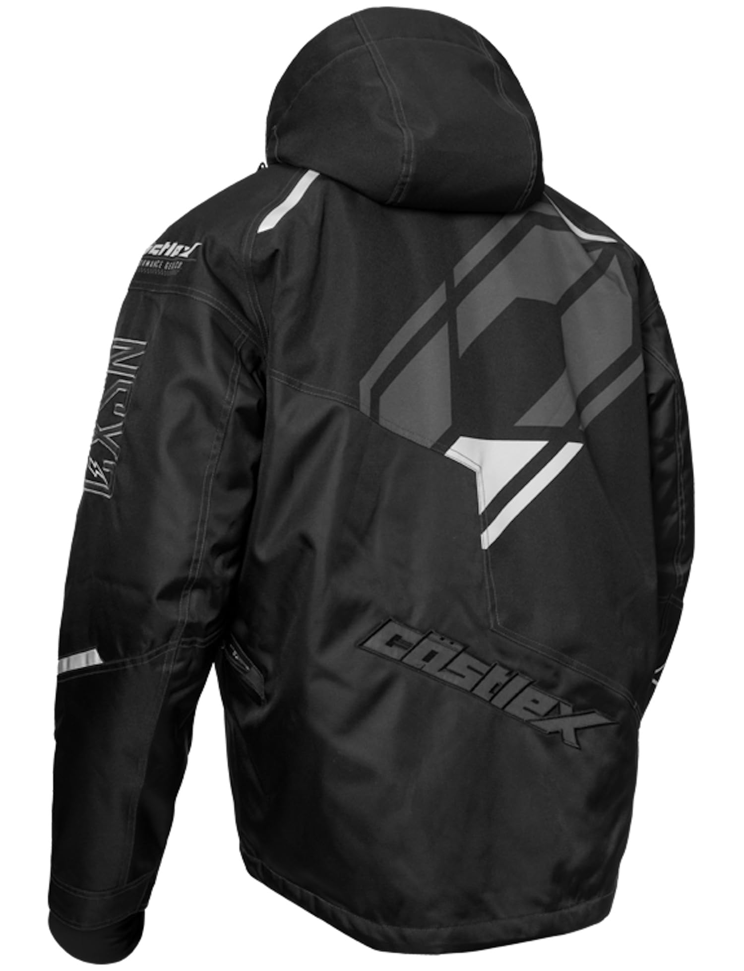 Castle X Men's Code G4 Snowmobile Jacket (Black/Charcoal/Silver - Small)