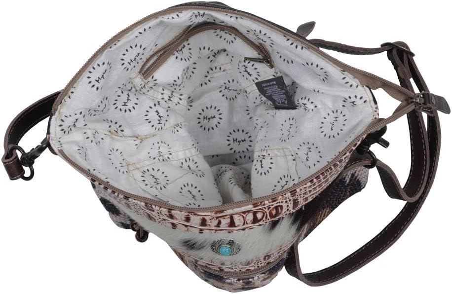 Myra Bag Western Canvas Crossbody Bag for Women - Cotton and Upcycled Leather Shoulder Bag Junoesque