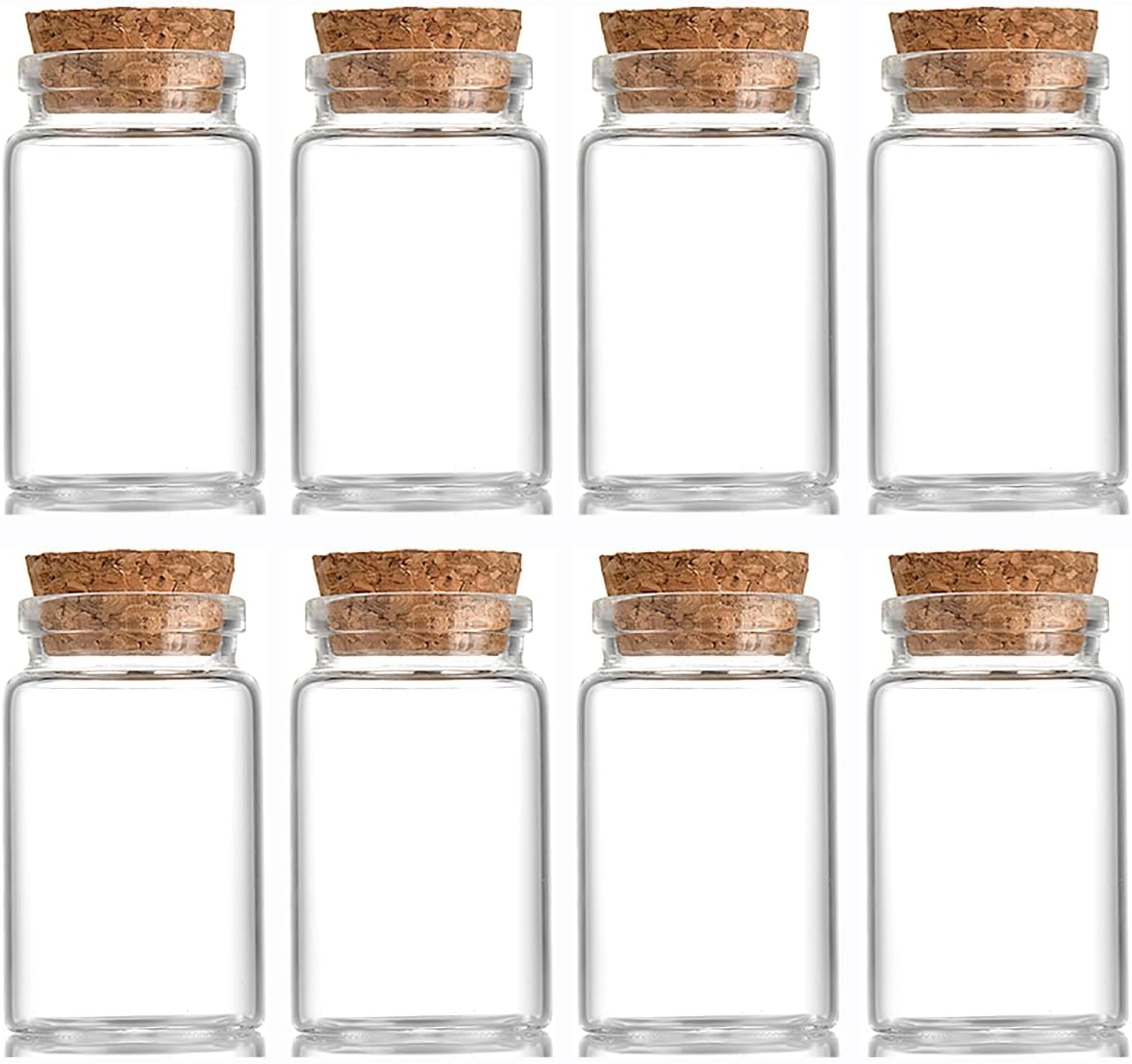 8 pcs 45ml small glass bottles with cork stopper,spice vials jars,cute storage jar,wishing bottle 37x60mm(1.46x2.36inch)