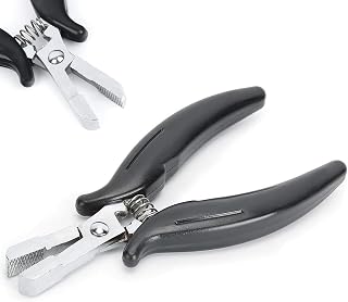 Fusion Bond Crusher Tool for Keratin Hair Extensions Pliers for Micro Rings Beads, Black Hair Extensions opener and Removal Tool, Professional Hair Extension Tool