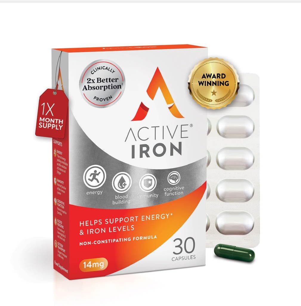 Active lron | Tablets | Non-Constipating | Ferrous Sulfate | Helps Strengthen Your Immune System | 1-Month Supply