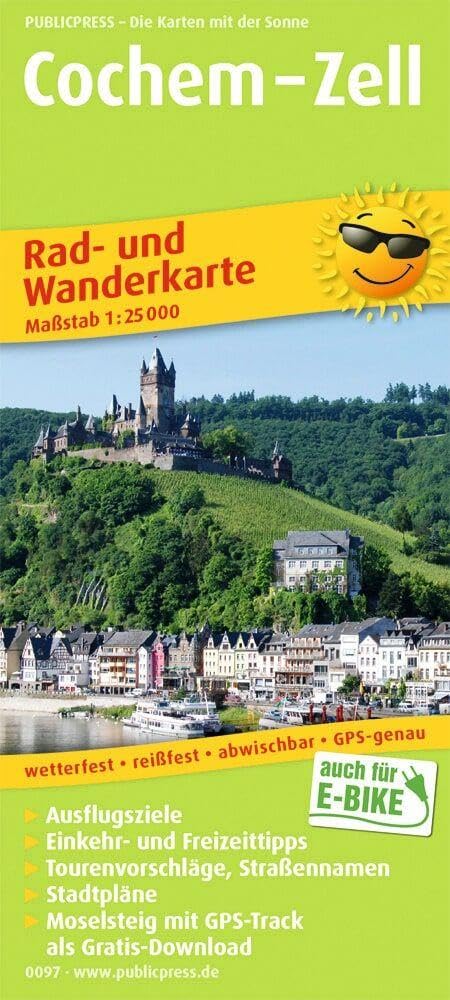 Cochem - Zell: Rad- und Wanderkarte mit Ausflugszielen, Einkehr- & Freizeittipps und Stadtplänen, wetterfest, reissfest, abwischbar, GPS-genau. 1:25000