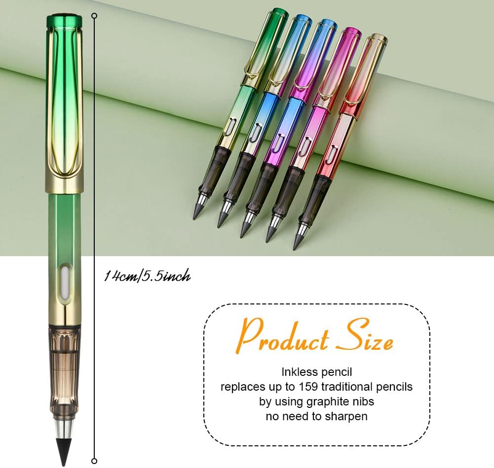 Inkl Pencil with Eraser - 5 Sets Infinity Pencil, Reble with
