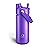 ENCOOL Insulated Water Bottle with Straw Stainless Steel Water Bottle, Leak-Proof, BPA-Free, Double Wall Vacuum Keeps Cold for 24 Hours for Sports, Travel, School (18 oz, Violet)