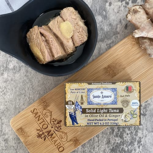 Image of Navigator 3 Flavor Variety Pk Canned Wild Pole & Line Tuna Fillets in Olive Oil (3 Pk, 120g Ea) Turmeric Curry, Basil, Ginger - Hand-Packed Fresh in PORTUGAL - Keto - Paleo - Solid Fillets