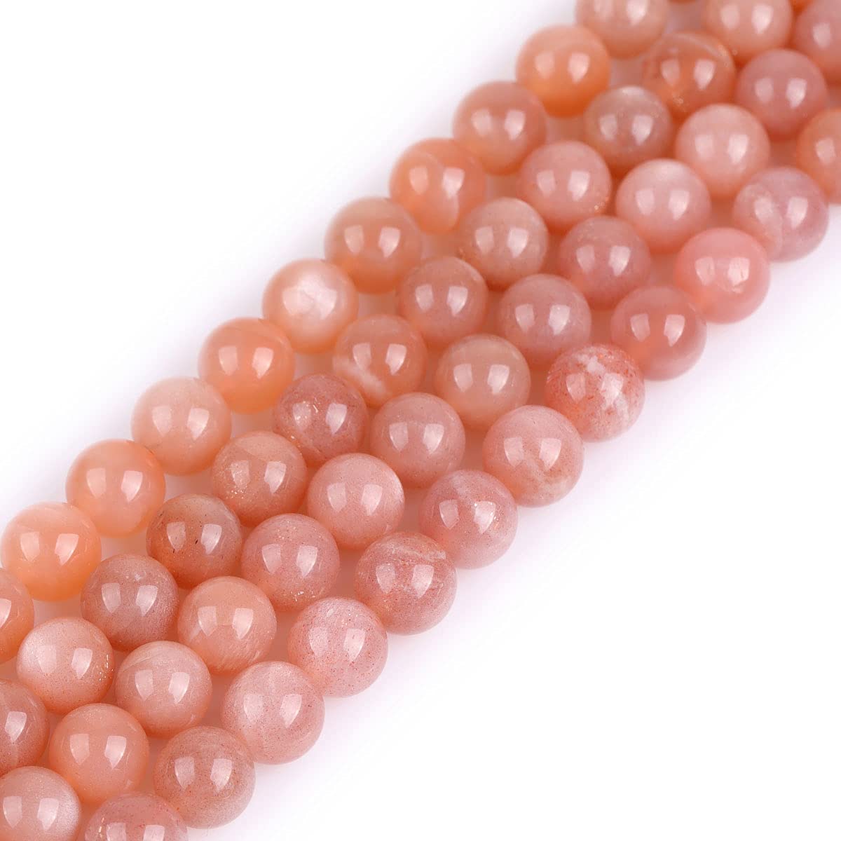 GEM-Inside 8mm AA Grade Sun Stone Agate Round Gemstone Semi Precious Loose Beads for Jewellery Making 15''