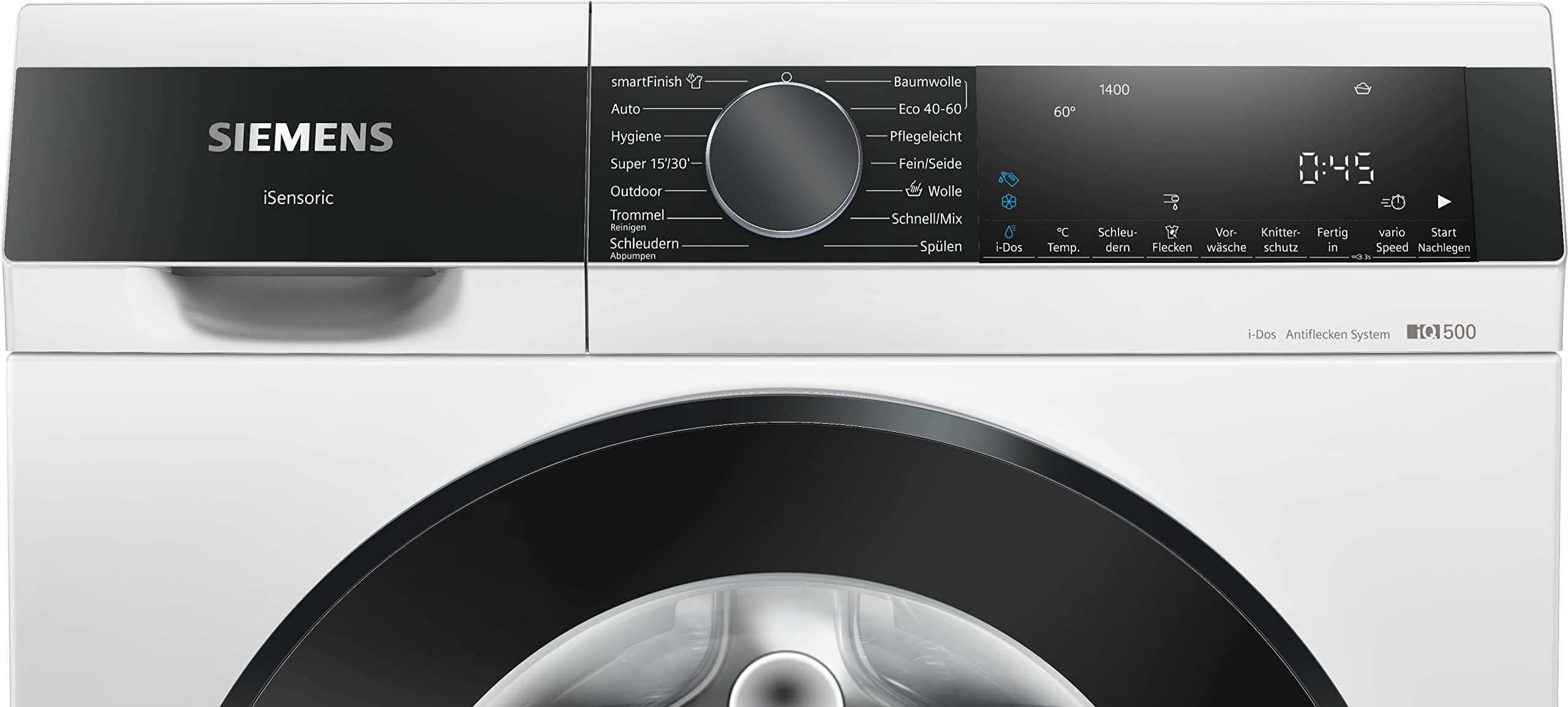 Siemens WG44G2F20 Waschmaschine iQ500, Frontlader mit 8kg Fassungsvermögen, 1400 UpM, speedPack L, i-Dos Dosierautomatik, Antiflecken System, Weiß, 60cm