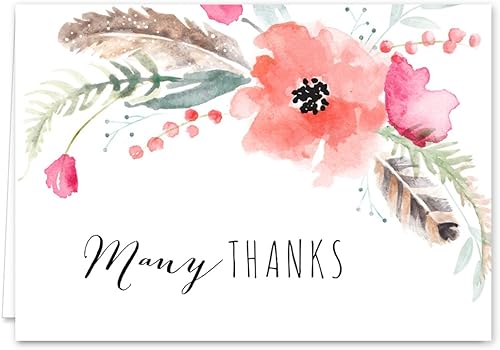 Miniatura 6 de Boho Spirit tarjeta de agradecimiento surtidasSet de 36interior en blanco6Diseños interior en blancode tarjetas con sobres blancos