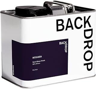 BACKDROP Premium Exterior Paint Semi-Gloss Finish for Outdoor Trim & Doors Self-Priming, Low VOC, Green Wise Certified MCQUEEN - Inky Black With A Hint Of Purple 0.5 Gallon