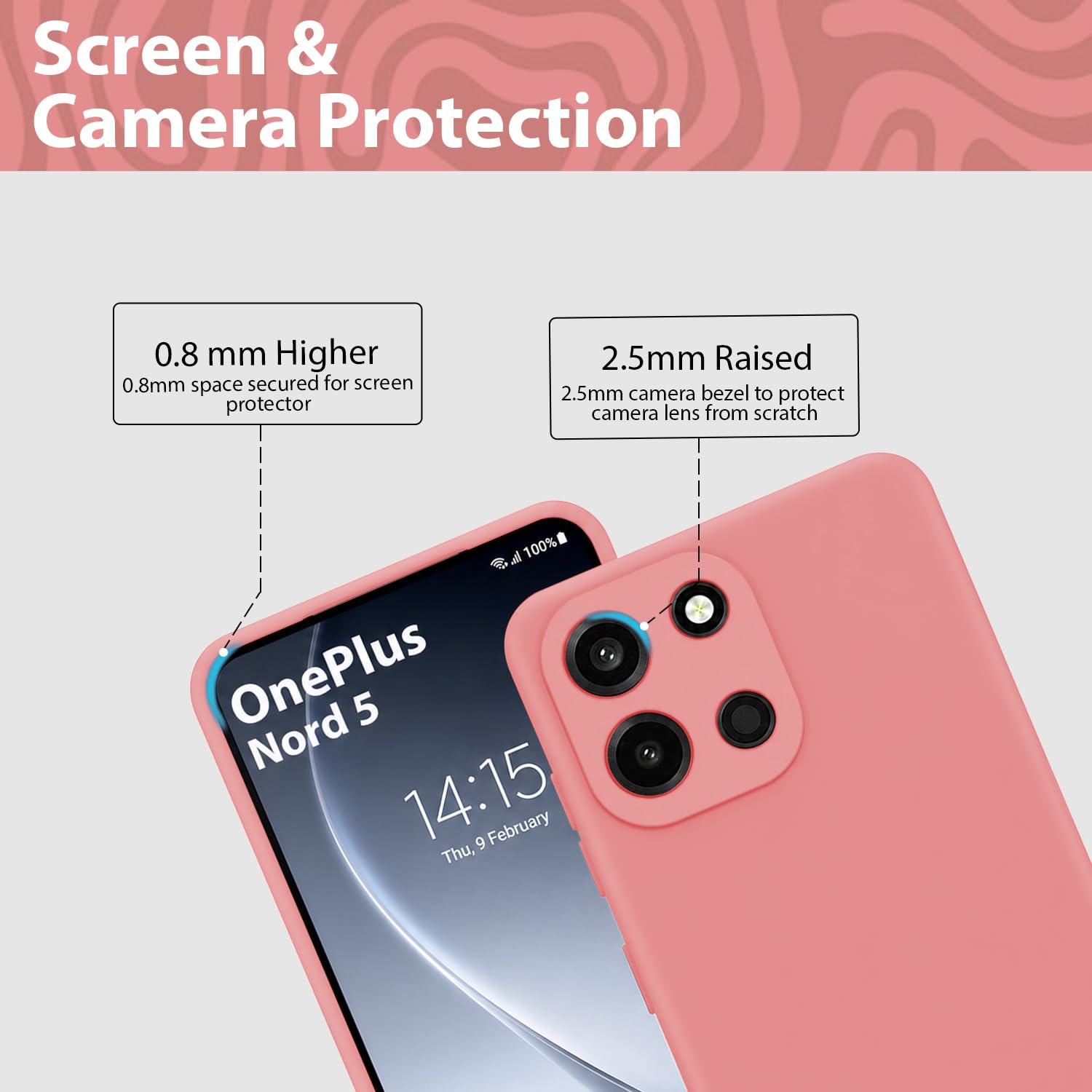 OnePlus Nord 6 5G Case - Pink Silicone Cover -3