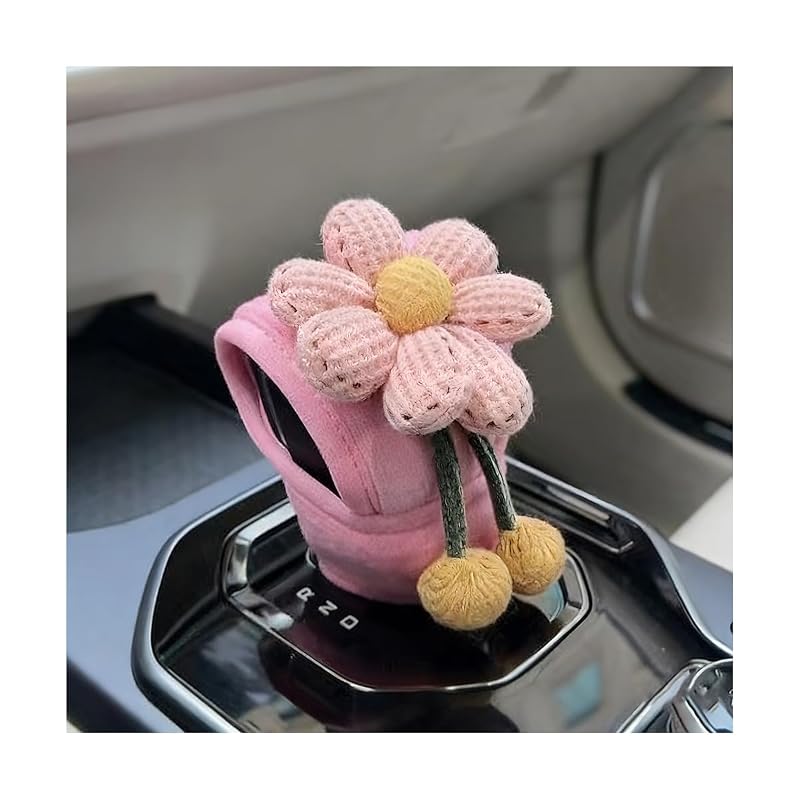 Capa Floral para Manopla de Câmbio e Freio de Mão Rosa/Amarela SWPHRT 13,0 x 8,4 cm