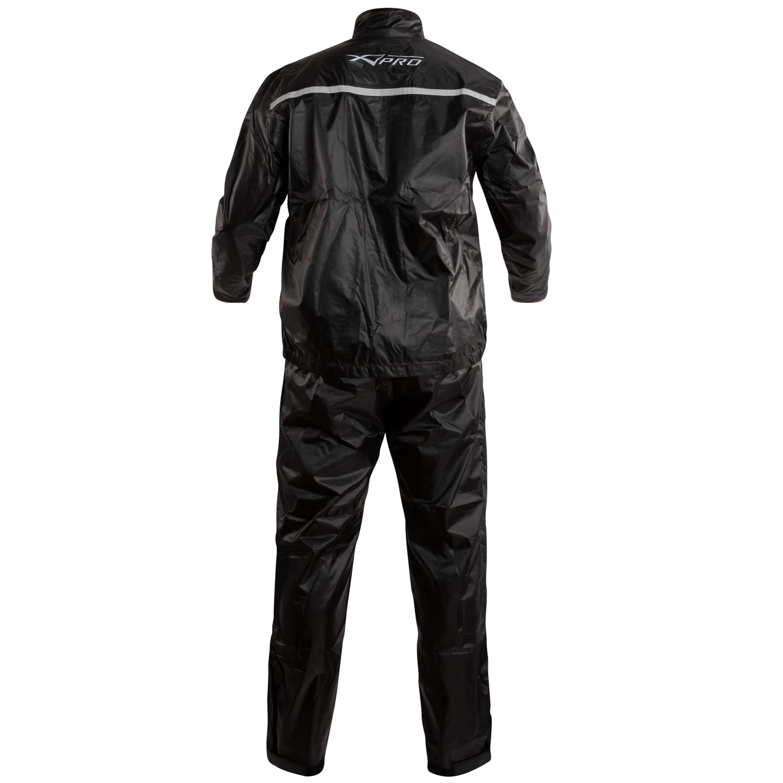 A-Pro Tuta Giacca Impermeabile Antipioggia Moto Pantaloni Antiacqua Scooter Nero 3XL