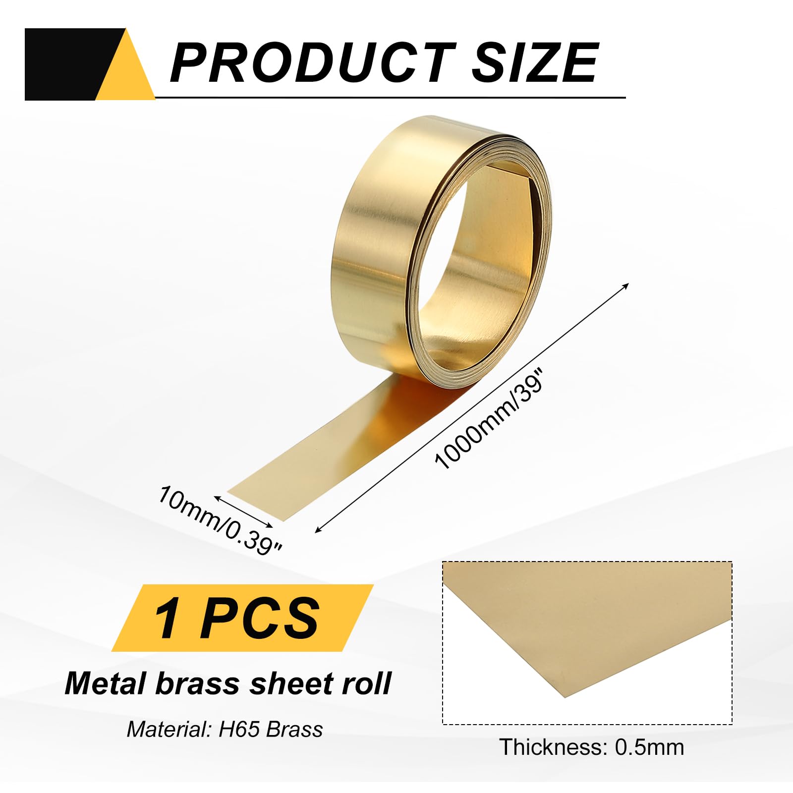 Produktbild von QUARKZMAN Messingblech – 1000x300x0,3mm, H65, Gold, Für Handwerk, Industrie & Reparaturen