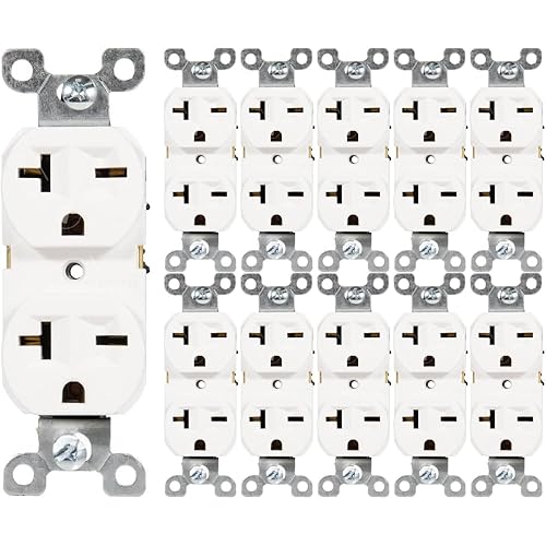 SHADID Toma de corriente de pared única de 220 V 240 V 250 V, receptáculo Nema 6-20R, interruptor eléctrico de 20 amperios, grado industrial,