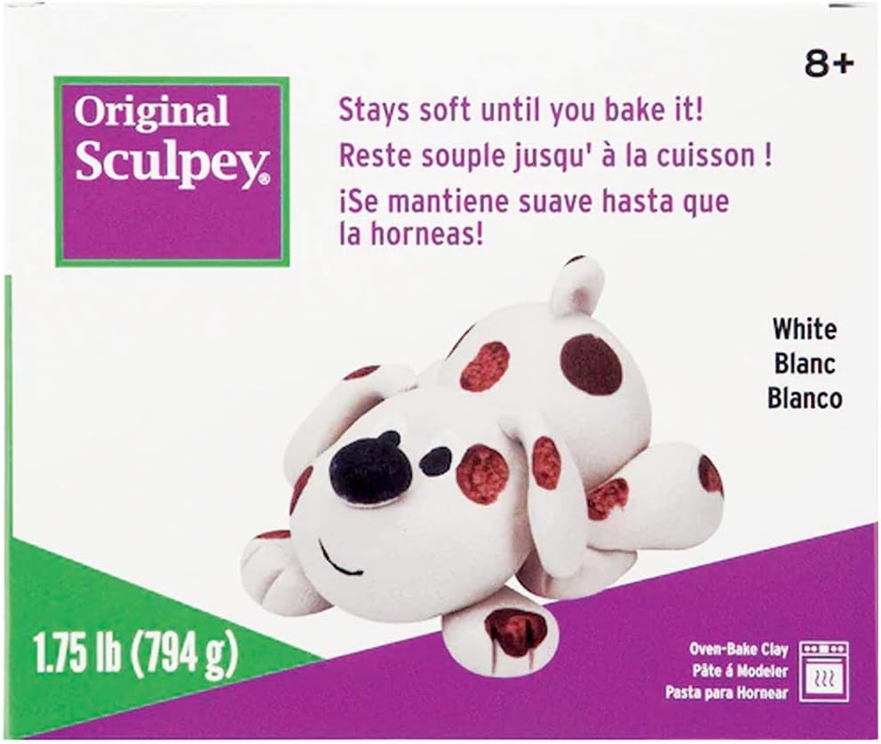 Sculpey: Original Clay: White - 1.75 lb - Polymer Oven Bake Clay, Non-Toxic, Sculpting, Bake-Sand-Paint, Adults & Kids, Art & Craft Supplies