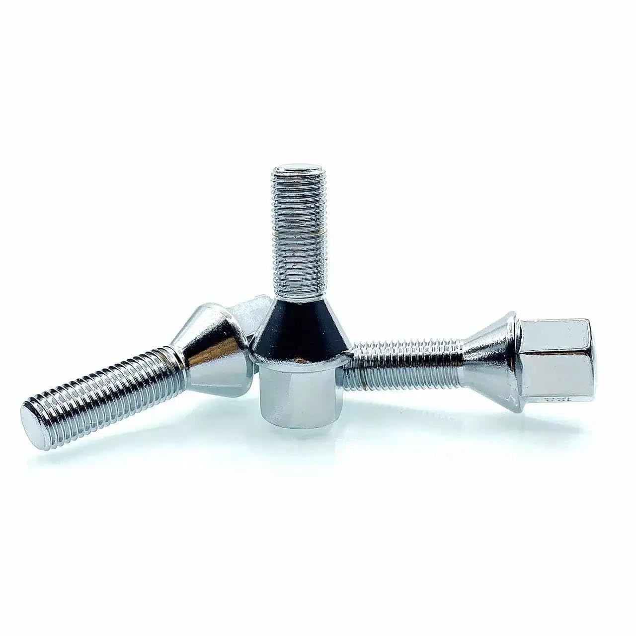 Compatibile Con Citroen Mozzo Ruota Bulloni Ruota Vite Perno Ruota Superficie Conica Rondella Piatta Dadi Di Bloccaggio Ruota 20 Pezzi M12x1,5 Bulloni Ruota