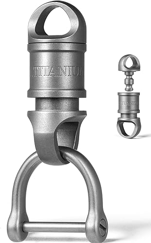 FEGVE Llavero giratorio de liberación rápida con anillo en D de 23 pulgadas, llaveros para llaves de automóvil, mosquetón resistente (carga de