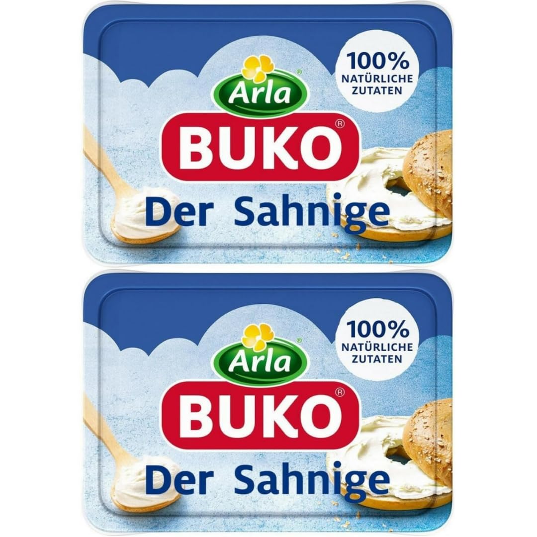 Arla Buko Frischkäse Der Sahnige Frischkäse käse 200 gramm x 2 STÜCK [Frischegarantie]
